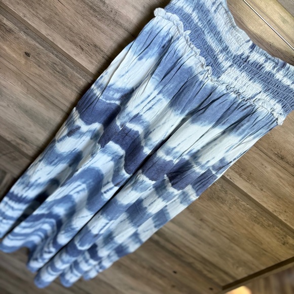 Surf Gypsy Blue & White Flowy Wide Leg Tie-Dye Palazzo Pants Women's M - Picture 7 of 9